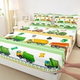 thumbnail image 3 of Castle Fairy Boys Girls Kawaii Garbage Truck 4pcs Bed Sheets,Construction Vehicles King Sheets,Cartoon Car Super Cozy Sheet Set,Breathable Home Decor, 3 of 7