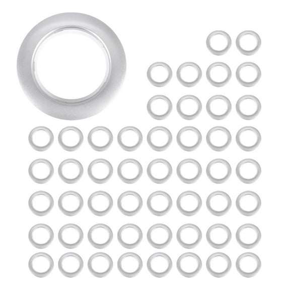 50 Pack Curtain Grommet, Inner Diameter 43mm Eyelet Rings Nanoscale Low Noise Roman Ring (Silver)