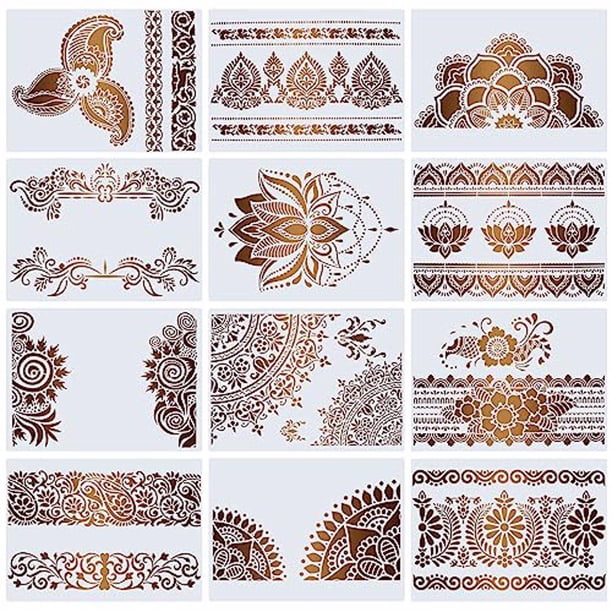 Billuyoard Plantilla de plástico fácil de reutilizable para manualidades y decoración del hogar, plantilla de plástico, pintura artesanal, 4 Kits de decoración para fiestas