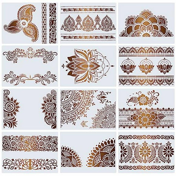 Billuyoard Plantilla de plástico fácil de reutilizable para manualidades y decoración del hogar, plantilla de plástico, pintura artesanal, 4 Kits de decoración para fiestas