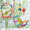 Bird Toys for Parakeets Set,Bird Wooden Ladder Bridge Parrots Toys