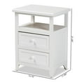 thumbnail image 3 of Baxton Studio Karsen Modern and Contemporary White Finished Wood 2-Drawer Nightstand,Wholesale Interiors, 3 of 21