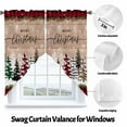 thumbnail image 6 of Swag Curtains Valances for Windows, Farmhouse Merry Christmas Short Kitchen Window Curtains Over Sink, Red Black Buffalo Plaid Tree Snowflake Cafe Curtain Panel Set Of 2,Rod Pocket, 36 Inches Length, 6 of 8