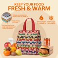 thumbnail image 5 of Pioneer Flower Floral Print Pattern Insulated Lunch Bag for Women & Adults,Large Portable Soft Cooler Lunch Bag,Thermal Food Storage Tote with Pearl Cotton,8.66L,8.75x5.75x9.5 Inch, 5 of 6