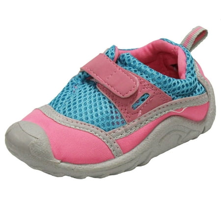 Pink Insoles - Sun Smarties Girls' Swim Shoes - Pink and Aqua - With Antimicrobial Insoles