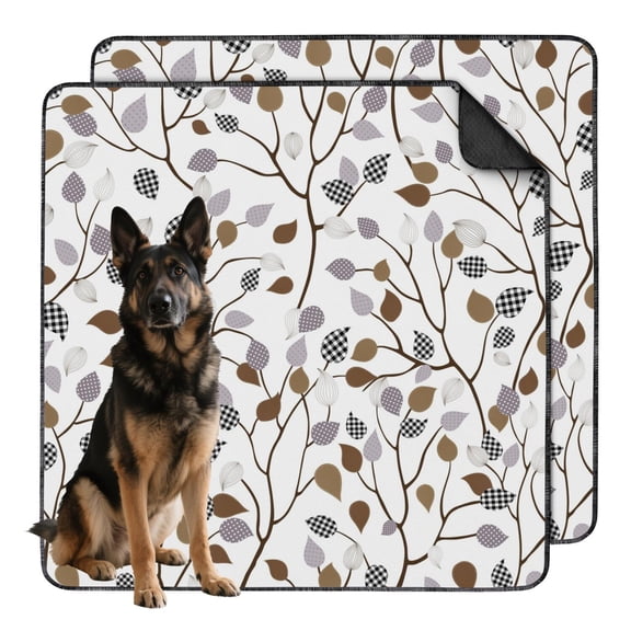 Floral Print Washable Puppy Pads 2-Count 48x48 Inch Reusable Dog Potty Mats, Highly Absorbent Training Pads for Large Breed Indoor Crate Use