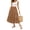 # Brown Floral, variant on Midi Pleated Skirts for Women with Lining Elastic High Waist with Pockets Maxi A Line Linen Summer Clothes Trendy Flowy White M