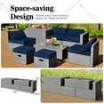 thumbnail image 4 of Costway 8PCS Patio Rattan Furniture Set Storage Waterproof Cover Navy Cushion, 4 of 10