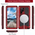 thumbnail image 4 of Camera Cover Case Compatible Samsung Galaxy S22 Ultra Case with Screen Protector Metal,Shockproof Dustproof Phone Case for Galaxy S22 Ultra Case Samsung S22 Ultra Case with Kickstand Red, 4 of 15