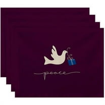 Simply Daisy 18" x 14" Peace Dove Animal Print Placemats, Set of 4