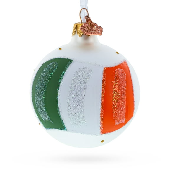 Flag of Ireland Glass Ball Christmas Ornament 3.25 Inches