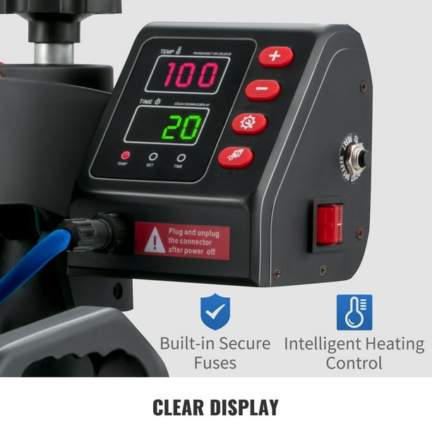 Prensa de Calor VEVOR 5 en 1 12x15 Control Digital Preciso de Temperatura