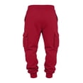 thumbnail image 4 of Hearthz Men's Cargo Sweatpants Joggers Athletic Mens Joggers Pants Lightweight Breathable Cinch Bottom Mens Sweatpants with Pockets Red M, 4 of 4