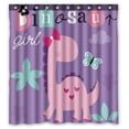 thumbnail image 1 of ABPHQTO Cute Dinosaur Girl Cortina de ducha de poliéster impermeable y ganchos 160x180 cm, 1 of 1