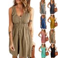 thumbnail image 4 of Vestido sin mangas, vestido de mujer, vestido de verano con escote en V y cintura alta, máxima confiabilidad, 4 of 6