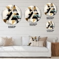 thumbnail image 4 of Designart "Boho Greens Triangular Intrigue III" Modern Geometric Metal Round Art Living Room, 4 of 5