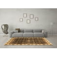 thumbnail image 3 of Ahgly Company Indoor Round Abstract Brown Modern Area Rugs, 5' Round, 3 of 4