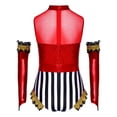 thumbnail image 4 of iiniim Girls Circus Outfit Sequin Striped Leotard with Arm Sleeve Set for Carnival Fancy Party Red 6, 4 of 7