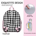 thumbnail image 5 of Cute Retro Checkerboard Backpack for School, Lightweight Small Daypack, Stylish Buffalo Plaid Travel Bag, 5 of 6