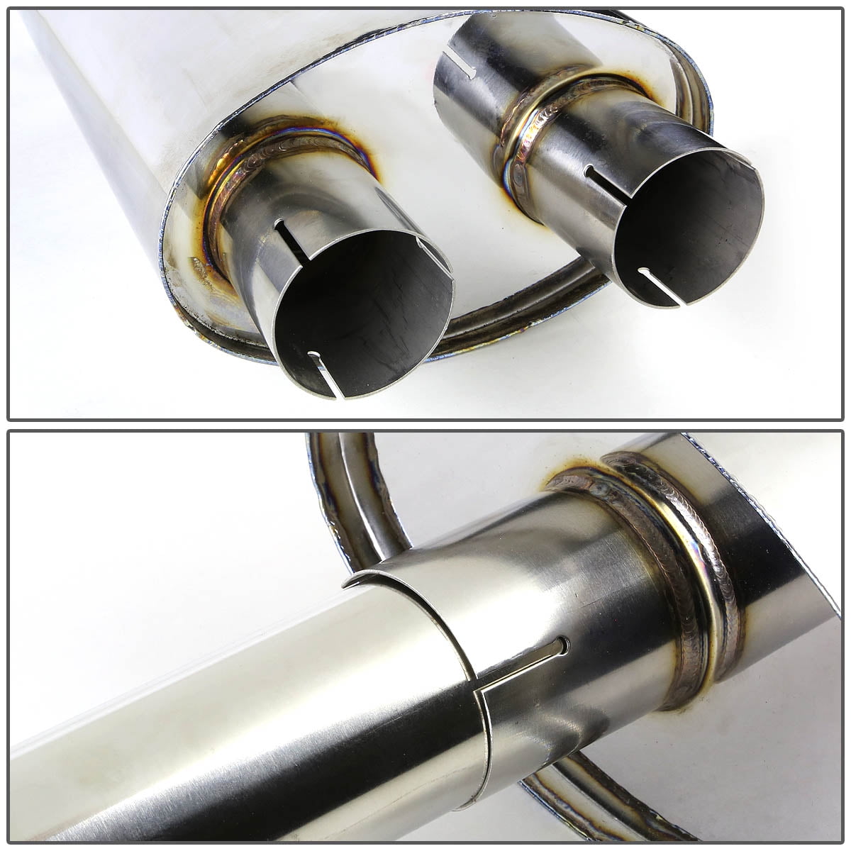 DNA Motoring For 04-08 Ford F150 4.6L 5.4L V8 Catback Exhaust System w/3.5" Titanium Style Muffler Tip