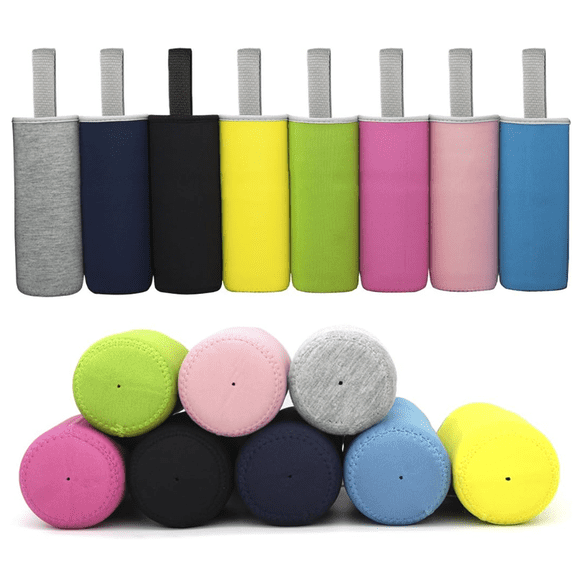 8 Pack Neoprene Water Bottle Sleeves Insulator Cooler Coolies Collapsible Nylon Bottle Sleeve Carrier Holder For 12-18 Ounce Bottles