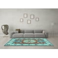 thumbnail image 3 of Ahgly Company Indoor Round Geometric Light Blue Traditional Area Rugs, 6' Round, 3 of 4