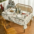 thumbnail image 2 of Christmas Tablecloth 60×84 Inch Rectangular, Christmas Trees Ball Ornaments Washable Table Cover for Party Picnic Dinner Decor, 2 of 6