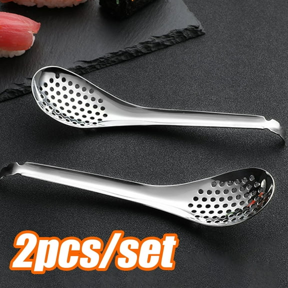 Vnanda 2Packs Small Slotted Spoons,Spherification Spoon Stainless Steel Slotted Spoons Strainers Caviar Colander Spherification Molecular Slotted Bar Spoon for Kitchen