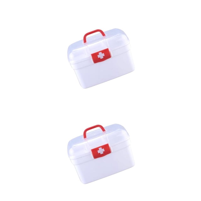 Youkk Travel-friendly Family First Aid Box Container with Handle for Car Emergency L 2Set