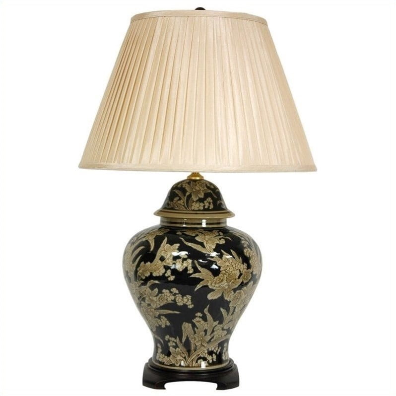 Oriental Furniture 28 Black And Tan, Large Metal Table Lamps Uk