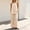 Beige, variant on Womens Cotton Linen 2 Piece Outfits Halter Neck Sleeveless Side Split Top and Wide Leg Pants Set Casual Beach Travel Sets
