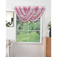 thumbnail image 2 of Pink Gray Stripes Sheer Waterfall Valance Curtains for Window, Watercolor Modern Abstract Minimalist Rod Pocket Sheer Topper Swag Curtains for Living Room, Kitchen 38.5"W x 47.2"L, 2 Panels, 2 of 7