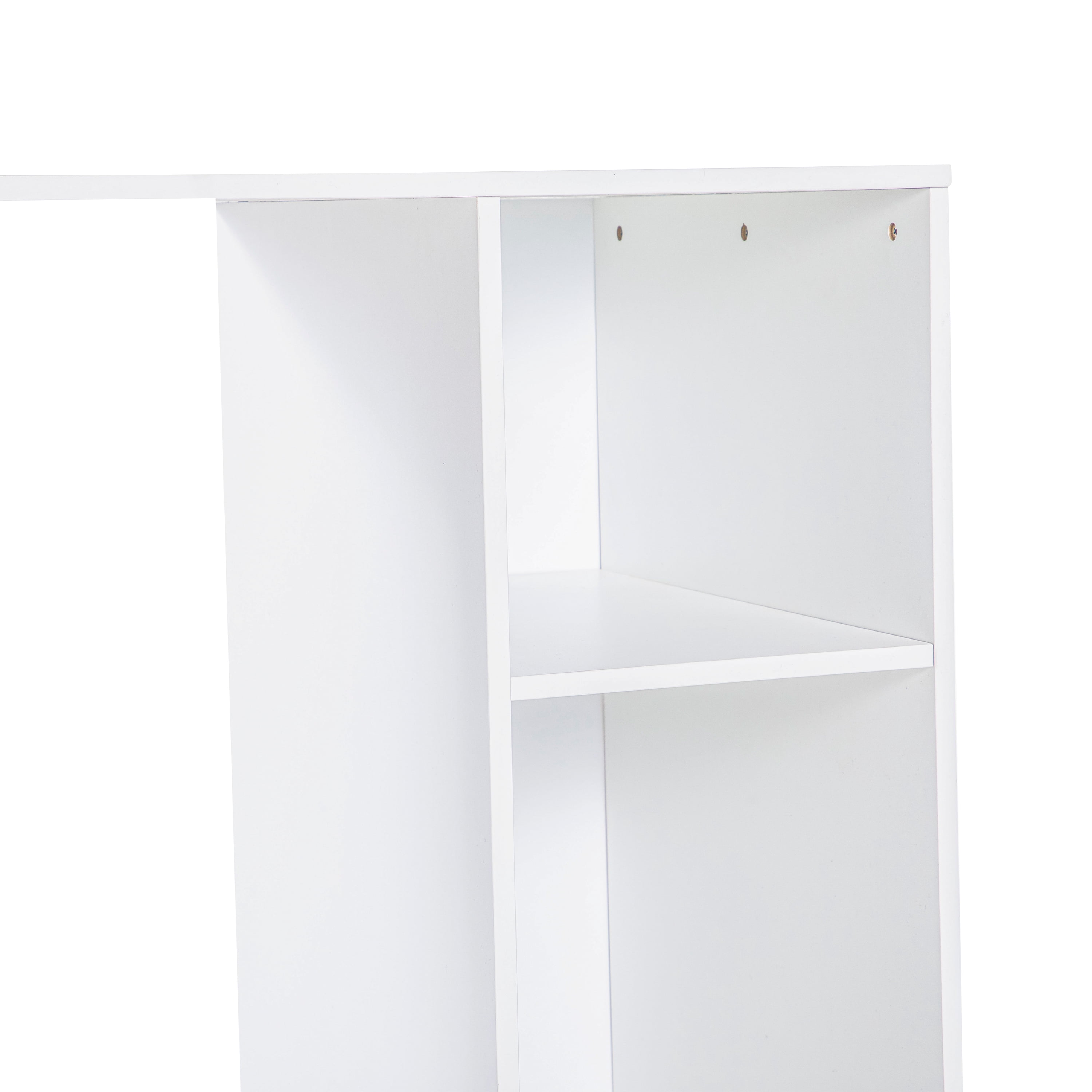 Emma + Oliver Mini Fridge Overshelf with Dual Side Cubbies in White