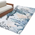 thumbnail image 2 of Sea Turtle Washable Area Rugs 4'x6', Ocean Starfish Coral Seagrass Low Pile Throw Living Room Rug Non-Slip Sturdy Edge Binding Carpet for Indoor Entryway Bedside Kitchen, 2 of 9