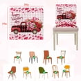 thumbnail image 6 of Happy Valentine's Day Chair Back Covers Set of 6, Romantic Rose Floral Love Heart on Truck Pink Plaid Stretch Dining Chair Back Slipcovers Removable Seat Cover for Kitchen Restaurant Hotel Cafe, 6 of 9