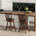 thumbnail image 2 of Costway 24" Swivel Bar Stools Set of 2 Upholstered Counter Stools with Cushion & Footrests, 2 of 8