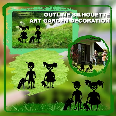 

WOXINDA Pile Decoration Silhouette Outline Garden Little Garden Devil Art Decorati Metal Patio Lawn & Garden