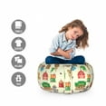 thumbnail image 2 of Birdhouse Storage Toy Bag Chair, Human Made Bird Nest Wooden Houses of Various Types Colorful Illustraiton, Stuffed Animal Organizer Washable Bag, Large Size, Cream Multicolor, by Ambesonne, 2 of 3