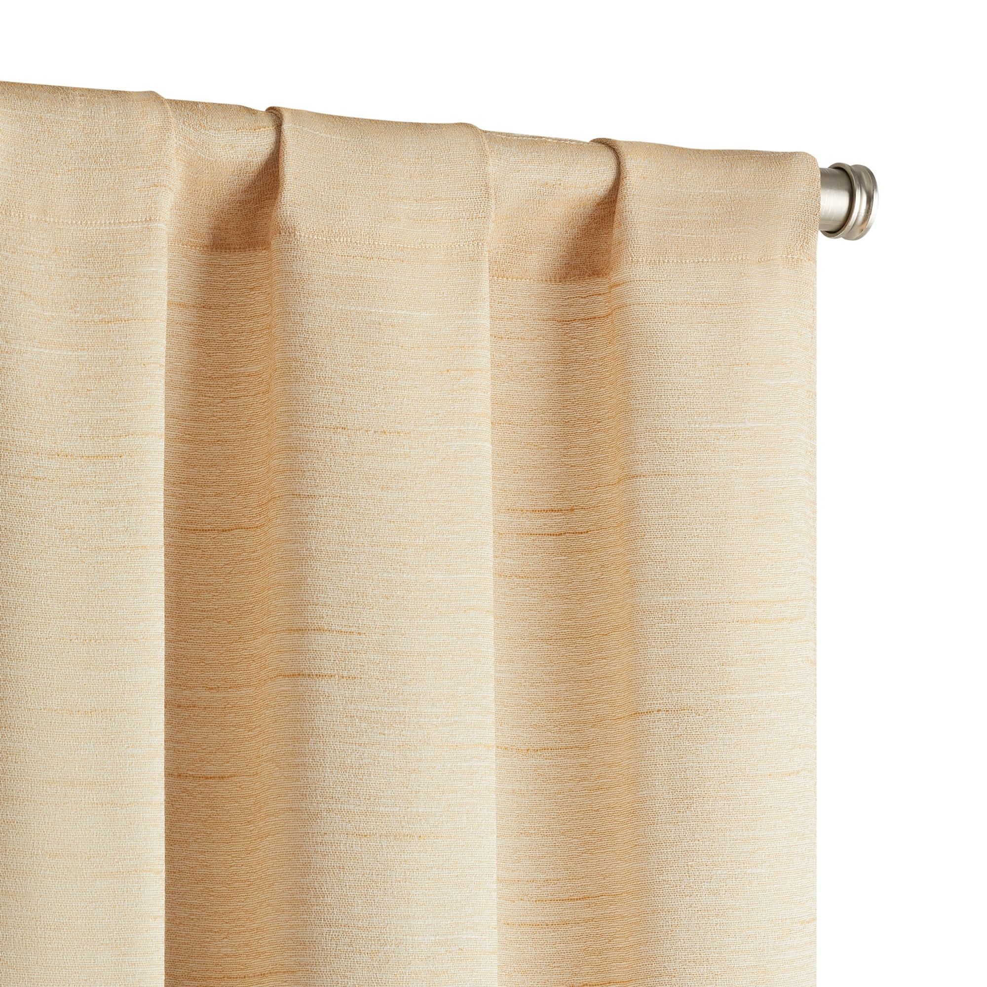 Mainstays Como Textured Light Filtering Indoor Curtain Panel Pair, Set of 2, Yellow, 37” W x 63” L