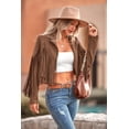 thumbnail image 4 of Chaqueta Corta de Gamuza Sintética con Flecos PRETTYGARDEN 2025, 4 of 9