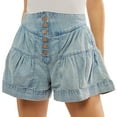 thumbnail image 5 of Women's Cotton Shorts Jeans Shorts Sexy Denim Washed Women Pants Ripped Hole Slim Short Women'S Jeans,Blue Women's Shorts S, 5 of 8