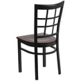 thumbnail image 2 of 2 Pk. HERCULES Series Black Window Back Metal Restaurant Chair - Walnut Wood Seat, 2 of 8