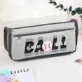 thumbnail image 1 of Bolsa de papelería Quinlirra para estudiantes, de gran capacidad, estilo deportivo, de lona de tres capas, de alta calidad, con un diseño conciso, para guardar bolígrafos, ofertas y liquidación., 1 of 8