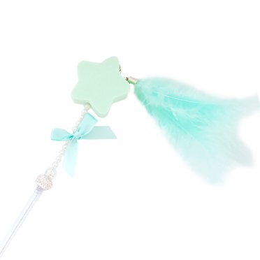 Cat Wand Toy Star Fake Feather Cat Teaser Toy Cat Toy with Bell for Indoor Cats