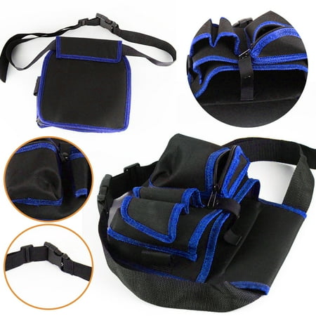 

QJUHUNG Electrician Open Top Tool Bag with Waist Belt Hardware Toolkit Storage Pouch Blue