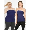thumbnail image 2 of Stretch Is Comfort Women's Cotton Strapless Tube Top Navy Blue Large, 2 of 5