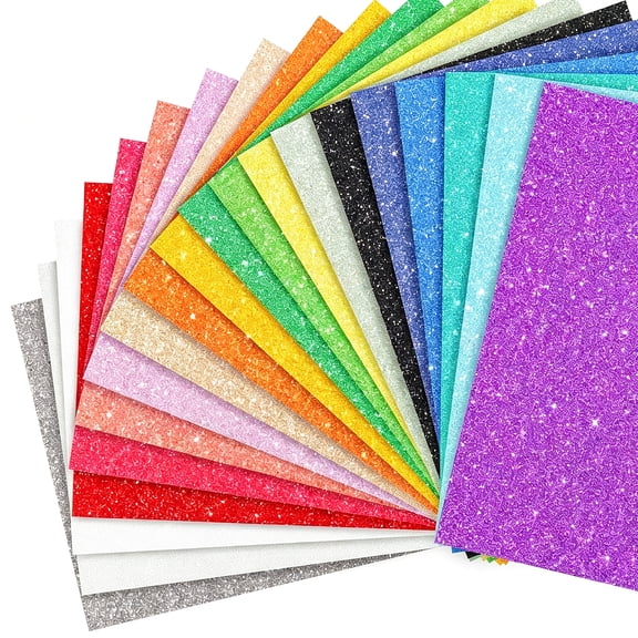 8.5" X 11" Colored Glitter Cardstock, 20 Sheets in 20 Colors Glitter Paper for Card Making, Crafts and DIY Projects, 250GSM Sparkly Paper for Birthday, Wedding Party Decor