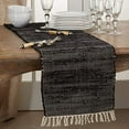 thumbnail image 3 of Fennco Styles Unique Tasseled Chindi Design 100% Cotton Table Runner 16 x 72 Inch - Black Table Runner for Home Décor, Dining Table, Banquets and Special Occasion, 3 of 3
