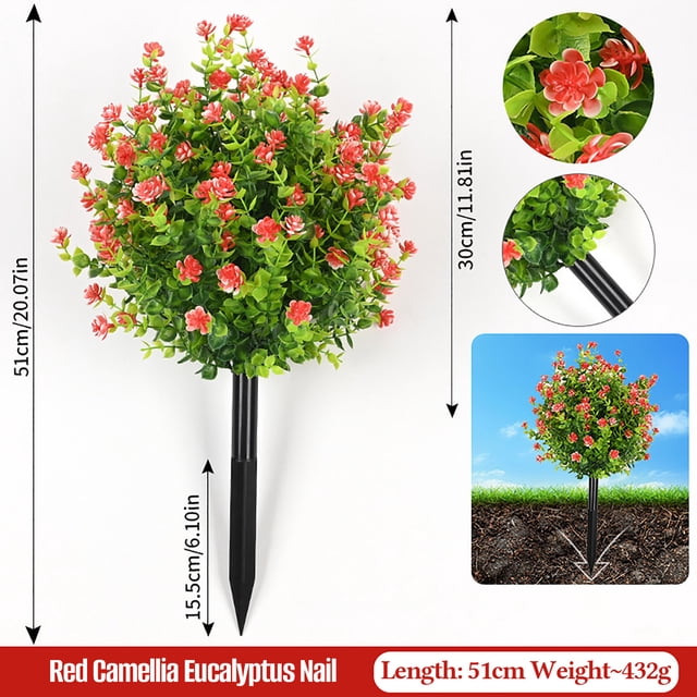 Arreglo floral artificial de camelia y plantas verdes: simulación primaveral realista para la decoración del hogar, centro de mesa floral artificial que no necesita riego para la sala de estar, la