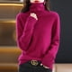 thumbnail image 5 of Suéter de cachemira de visón con cuello alto, jersey para mujer, otoño/invierno 2023, suéter de punto, parte inferior suelta, top básico de moda, 5 of 5